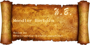 Wendler Borbála névjegykártya